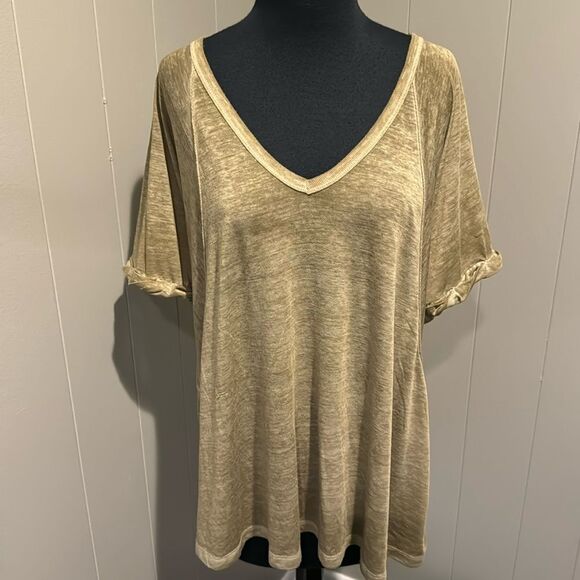 Free People We The Free Top Free Fallin Burnout Tissue Tee. Fatigue. Small - Picture 1 of 6